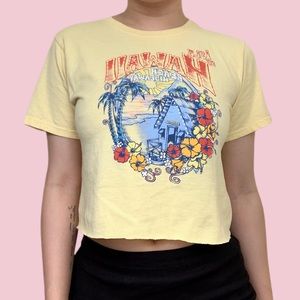 Hawaii graphic cropped top